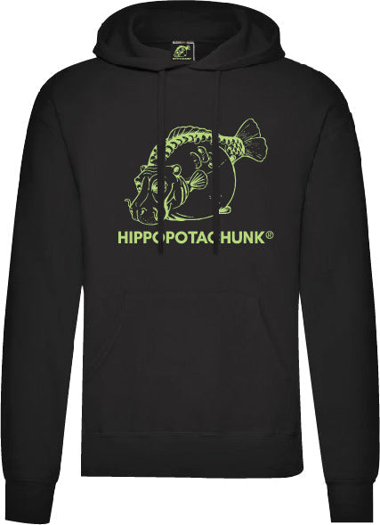 Hippopotachunk No Camo Logo Unisex Black Pullover Hoodie